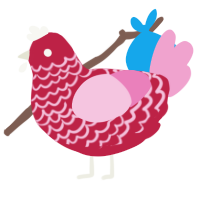 (unnamed), a crimson and pink chicken with a lace pattern