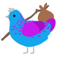 Jello, a sky and amethyst chicken with a half-lace pattern