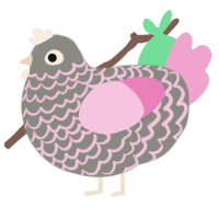 Wild Rose, a ash and pink chicken with a lace pattern