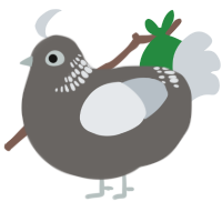 Codorniz Orphan, a grey and mist chicken with a neck-band pattern