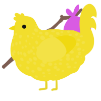 Corn Kernel, a yellow chicken with a speckle pattern