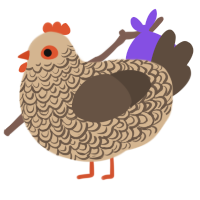 Tato, a beige and bark chicken with a double-lace pattern