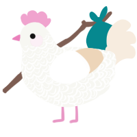 Buttermilk, a white and cream chicken with a double-lace pattern