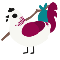(unnamed), a white and maroon chicken with a neck-band pattern