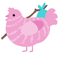 Pink Pop, a pink chicken with a bar pattern