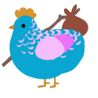 (unnamed), a cerulean and lavender chicken with a half-lace pattern
