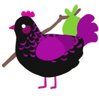 (unnamed), a black and plum chicken with a half-lace pattern