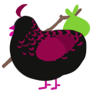 Black Forest Cake, a black and maroon chicken with a half-lace pattern