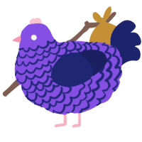 (unnamed), a blurple and navy chicken with a lace pattern