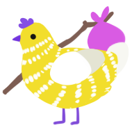 (unnamed), a yellow and white chicken with a bar pattern