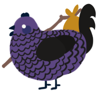 GrapeFruit, a overcast and sable chicken with a lace pattern