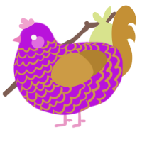 (unnamed), a amethyst and gold chicken with a lace pattern