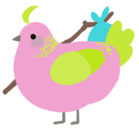 (unnamed), a pink and lime chicken with a neck-band pattern
