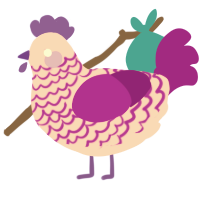(unnamed), a rose and amethyst chicken with a lace pattern