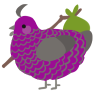 (unnamed), a plum and grey chicken with a lace pattern