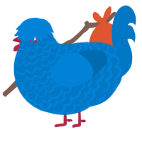 September, a sapphire chicken with a lace pattern