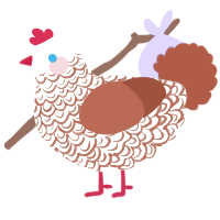 Fashion, a cream and russet chicken with a double-lace pattern