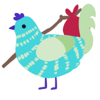 (unnamed), a aqua and gluppy chicken with a bar pattern