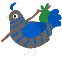 FS T - Diamond, a grey and ultramarine chicken with a bar pattern