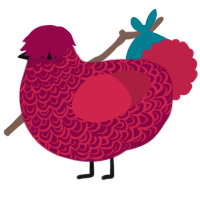 (unnamed), a maroon and crimson chicken with a double-lace pattern