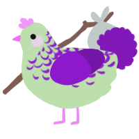 (unnamed), a gluppy and violet chicken with a half-lace pattern