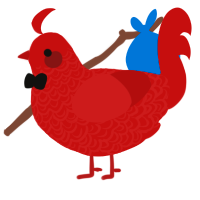C00lkidd, a red chicken with a double-lace pattern