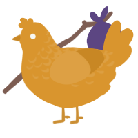 Made of Egg, a orange chicken with a half-lace pattern