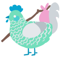 (unnamed), a mint and mist chicken with a lace pattern