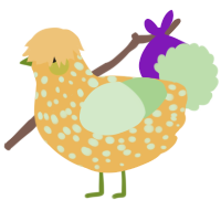 (unnamed), a honey and gluppy chicken with a speckle pattern