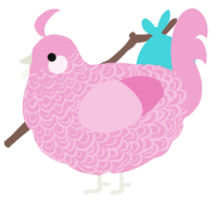 (unnamed), a pink chicken with a double-lace pattern