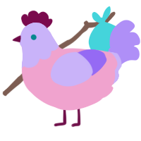 (unnamed), a pink and lilac chicken with a head pattern