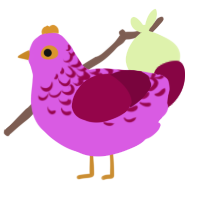 Cherry Icecream, a orchid and maroon chicken with a half-lace pattern