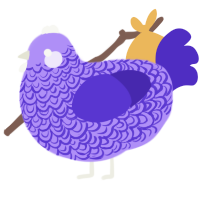Lady Lilace, a lilac and indigo chicken with a double-lace pattern