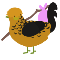 Pumpkin Seed, a ochre and sable chicken with a half-lace pattern