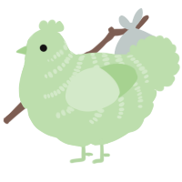 Glupper, a gluppy chicken with a half-bar pattern