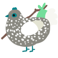 (unnamed), a ash and white chicken with a speckle pattern