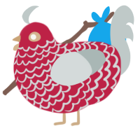 (unnamed), a crimson and silver chicken with a lace pattern