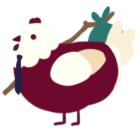 Jade, a maroon and cream chicken with a head pattern