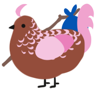(unnamed), a russet and pink chicken with a half-lace pattern