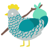 (unnamed), a silver and teal chicken with a lace pattern