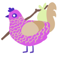 (unnamed), a orchid and beige chicken with a lace pattern