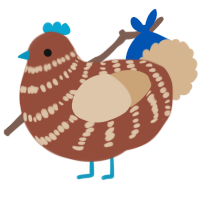 (unnamed), a russet and beige chicken with a bar pattern
