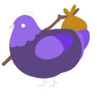 (unnamed), a overcast and blurple chicken with a head pattern