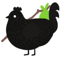 (unnamed), a black and sable chicken with a speckle pattern