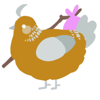 云间日光, a ochre and silver chicken with a neck-band pattern