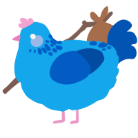 (unnamed), a sky and ultramarine chicken with a neck-speckle pattern