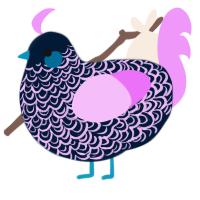 Patchwork, a tumblr and lavender chicken with a double-lace pattern