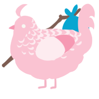 A rose chicken with a half-lace pattern