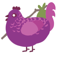 (unnamed), a plum and fuchsia chicken with a half-lace pattern