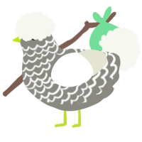 N2, a ash and white chicken with a lace pattern